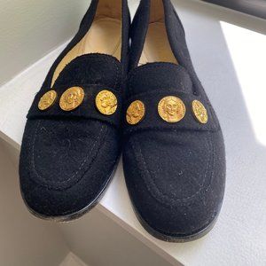 Chanel Classic Black Coin Loafers